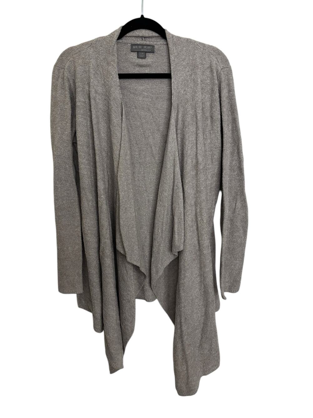 Barefoot Dreams Cardigan Womens L/XL CozyChic Lite Calypso Wrap Gray Knit Open